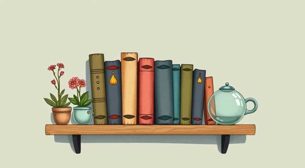 Полка из старых книг: вдохновение в стиле бохо