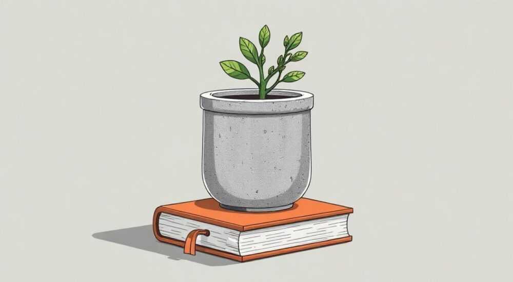 Простое решение: бетонный горшок из старых книг
