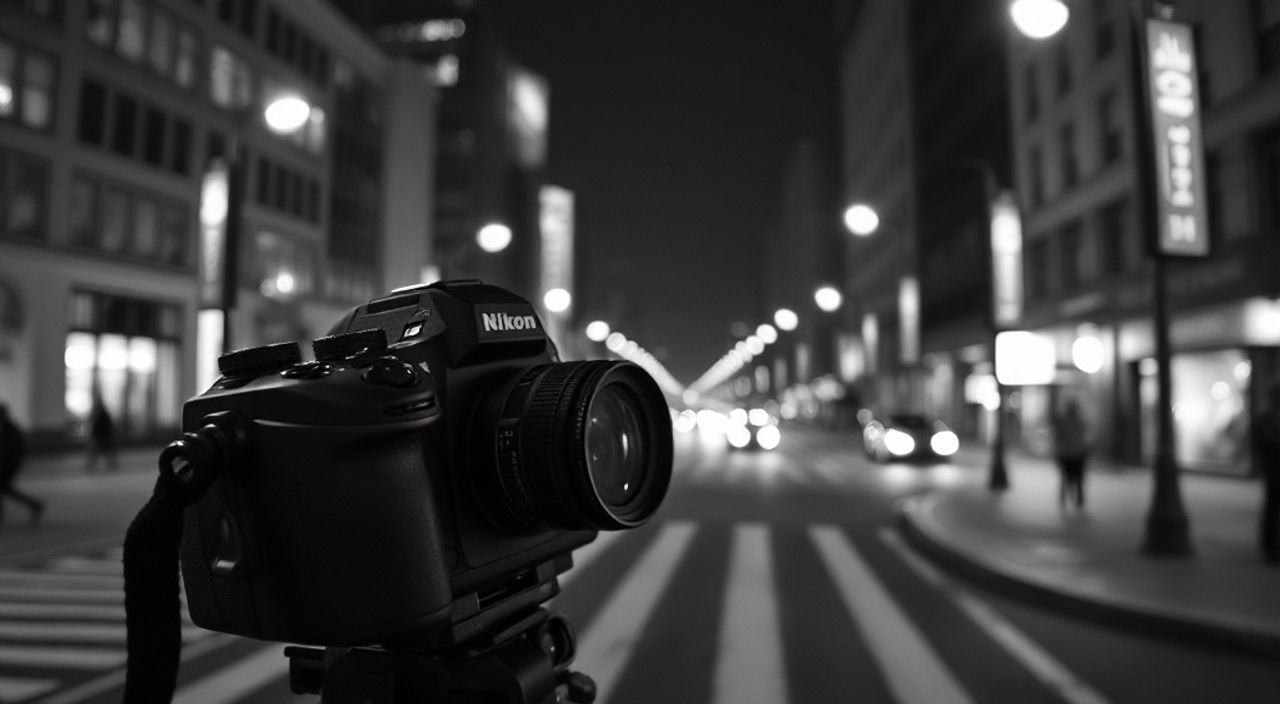 Реальный опыт: чёрно‑белая обработка в городские огни на nikon z6 ii