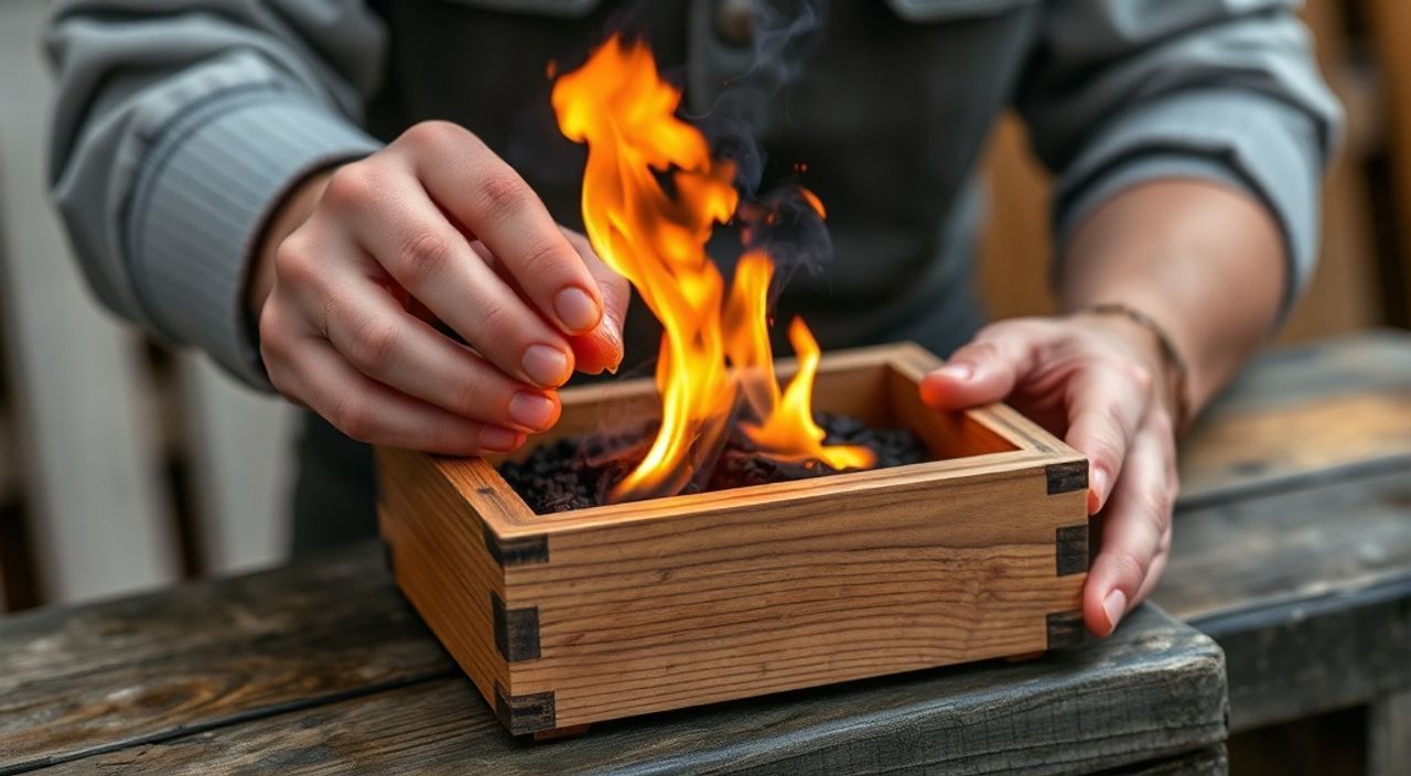 Реальный опыт: обжига shou sugi ban шкатулки в стиле сканди