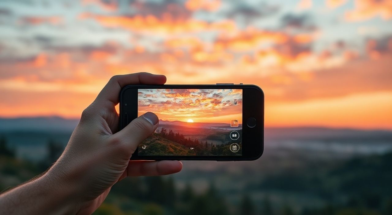 Реальный опыт: панорамирование в пейзаж на закате на iphone 15 pro