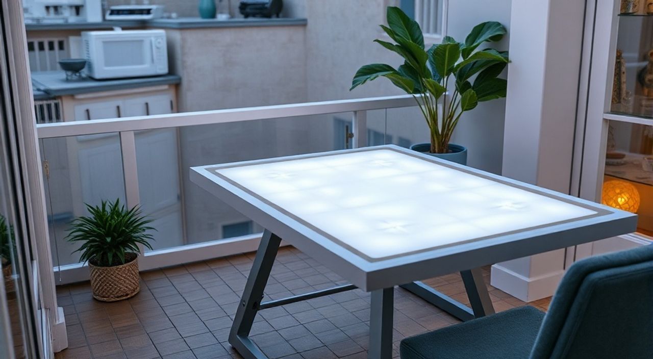 Реальный опыт: раскладного стола island + led‑подсветку touch в лоджии 3 м²