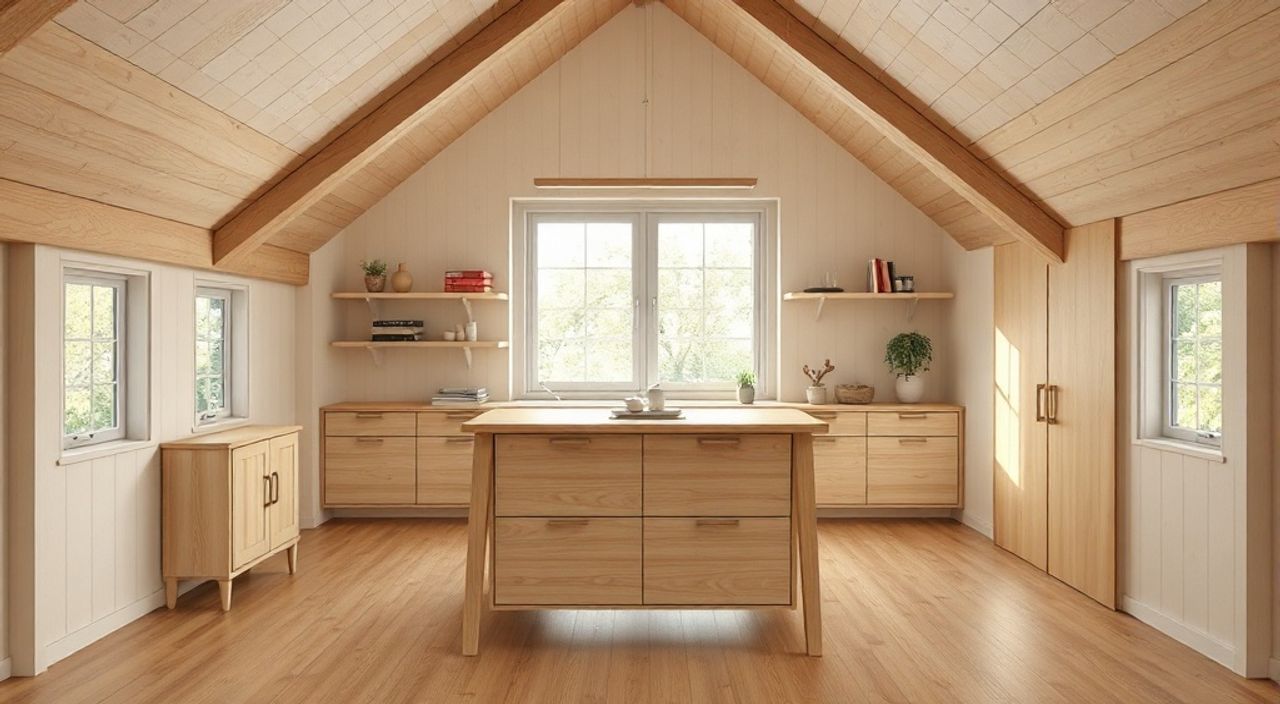 Реальный опыт: раскладного стола island + push‑open фасады в мансарды