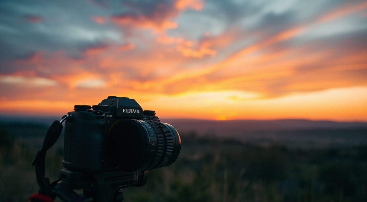 Реальный опыт: световая кисть в пейзаж на закате на fujifilm x‑t5