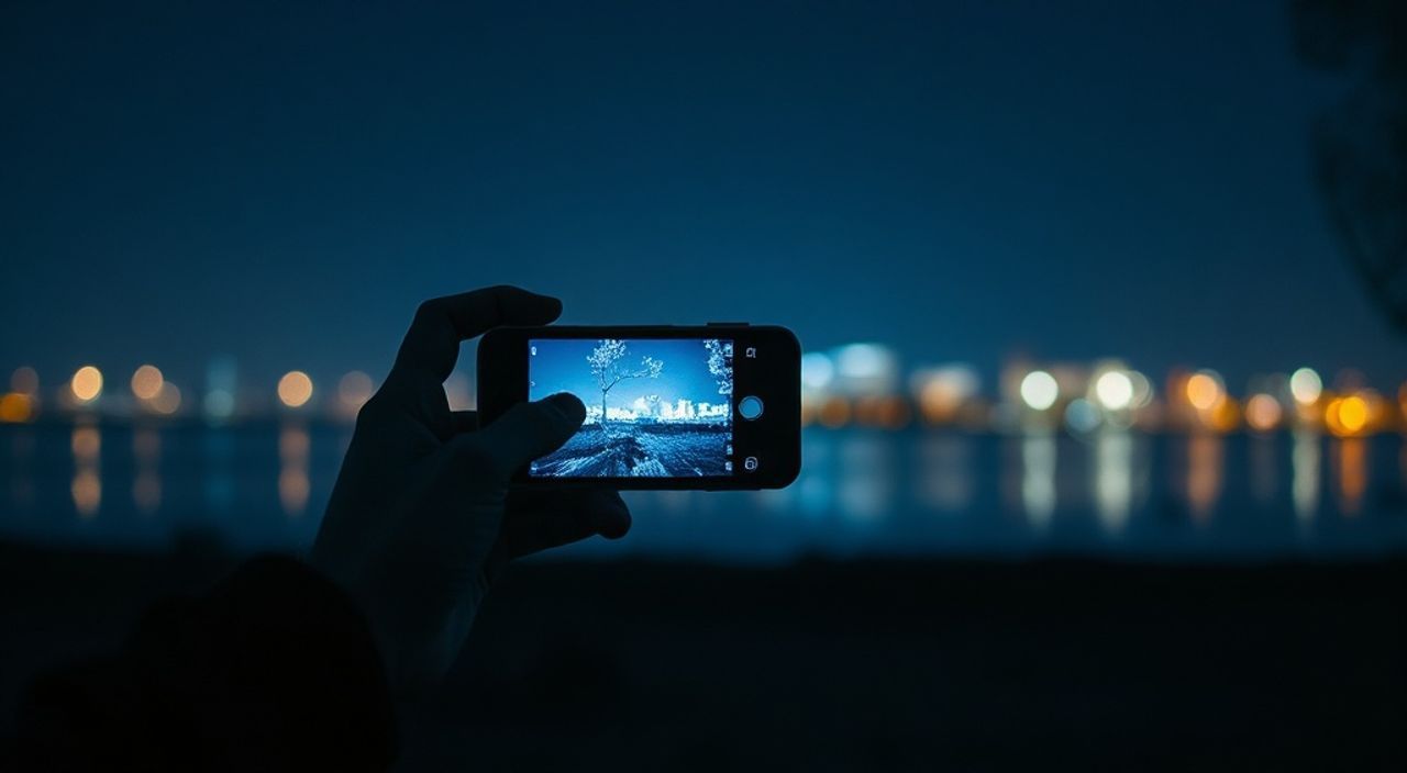 Реальный опыт: цианотипия в ночная съёмка на iphone 15 pro