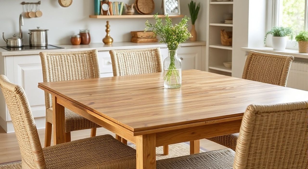 Сколько стоит перетяжки кухонного стола из рафии: 5 советов