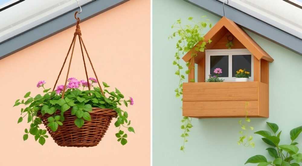 Сравнение: Подвесные корзины и коробки для мансарды