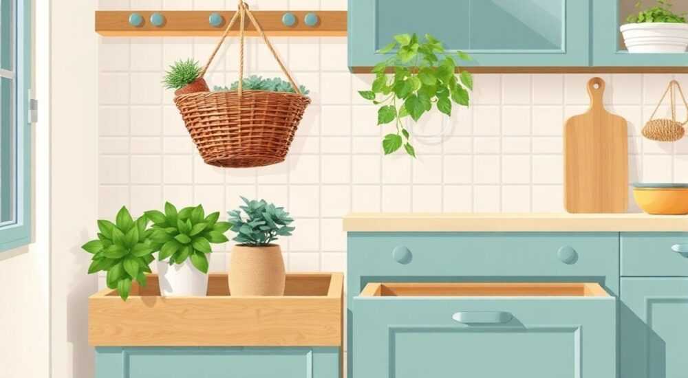 Сравнение: Подвесные корзины и коробки для нижнего ящика кухни