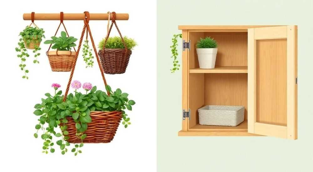 Сравнение: Подвесные корзины и коробки для отделения шкафа
