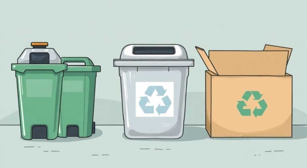 Сравнение: Сухие контейнеры и коробки для зоны recycling