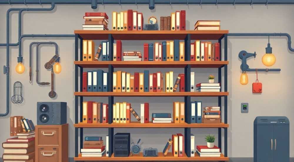 Стеллаж из старых книг: вдохновение в стиле индустриальный