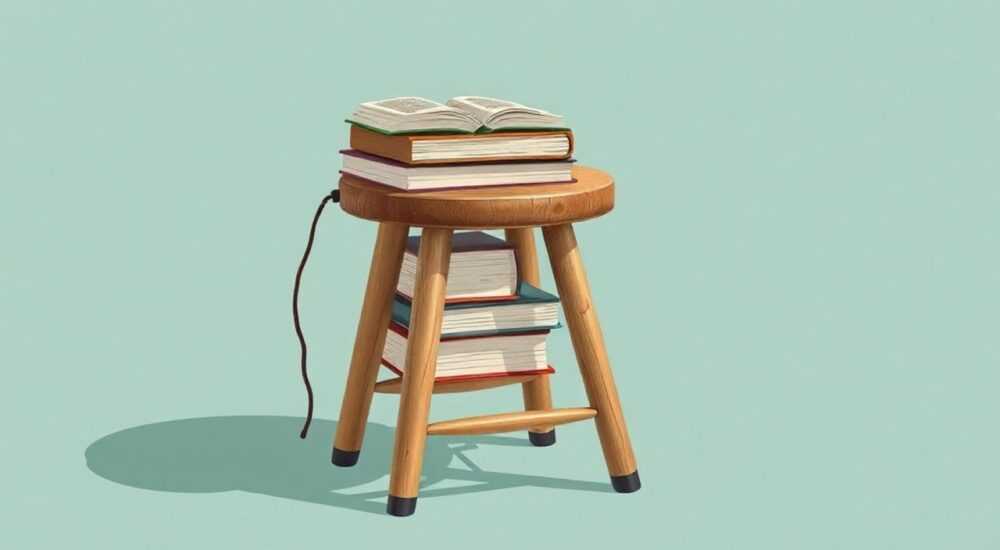 Табурет из старых книг: вдохновение в стиле ретро