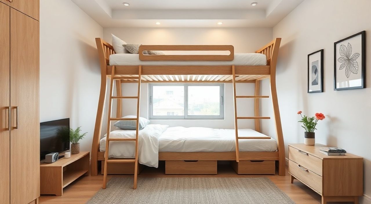ТОП-10 идей двухъярусную кровать в стиле корейский neomodern для детской 9 м²