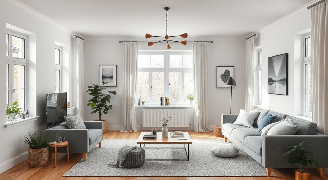 ТОП-10 идей зонирование в стиле сканди для гостиной 12 м²