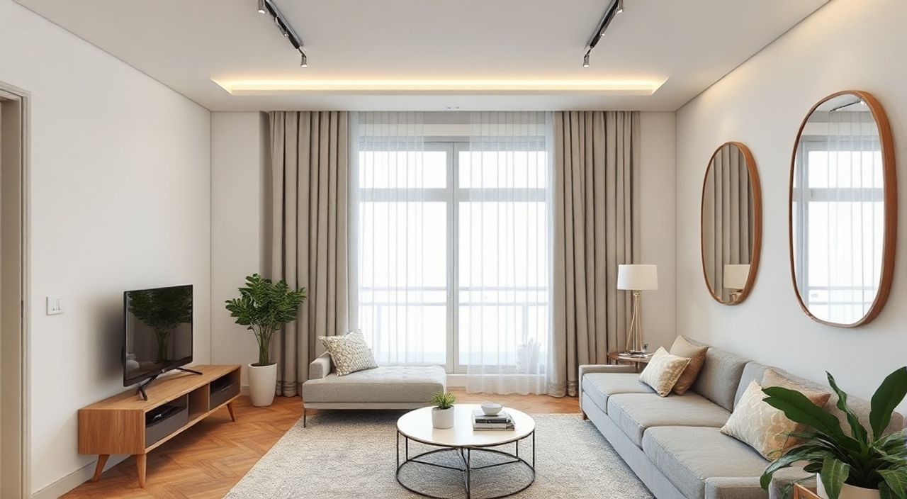 ТОП-15 идей дополнительные зеркала в стиле корейский neomodern для студии 20 м²