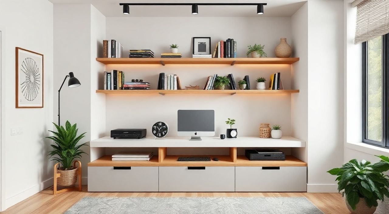 ТОП-15 идей подиум‑хранение в стиле корейский neomodern для кабинета 7 м²