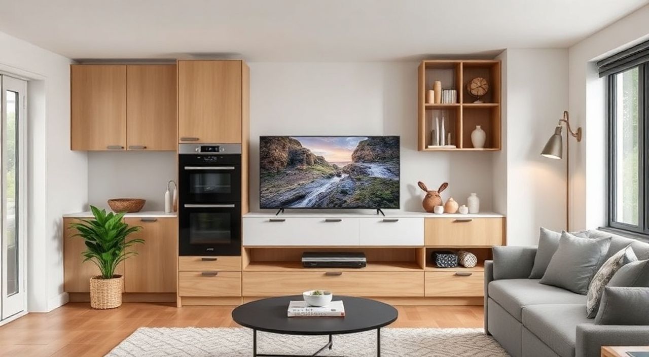 Топ-15 идей поворотной панели тв для кухни 6 м²