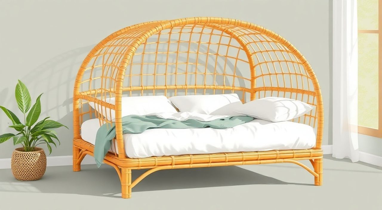 ТОП-5: апсайклинга кровати из ротанга