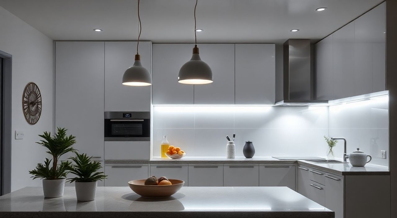 ТОП-5 идей LED‑подсветку в стиле футуризм для кухни 4,5 м²