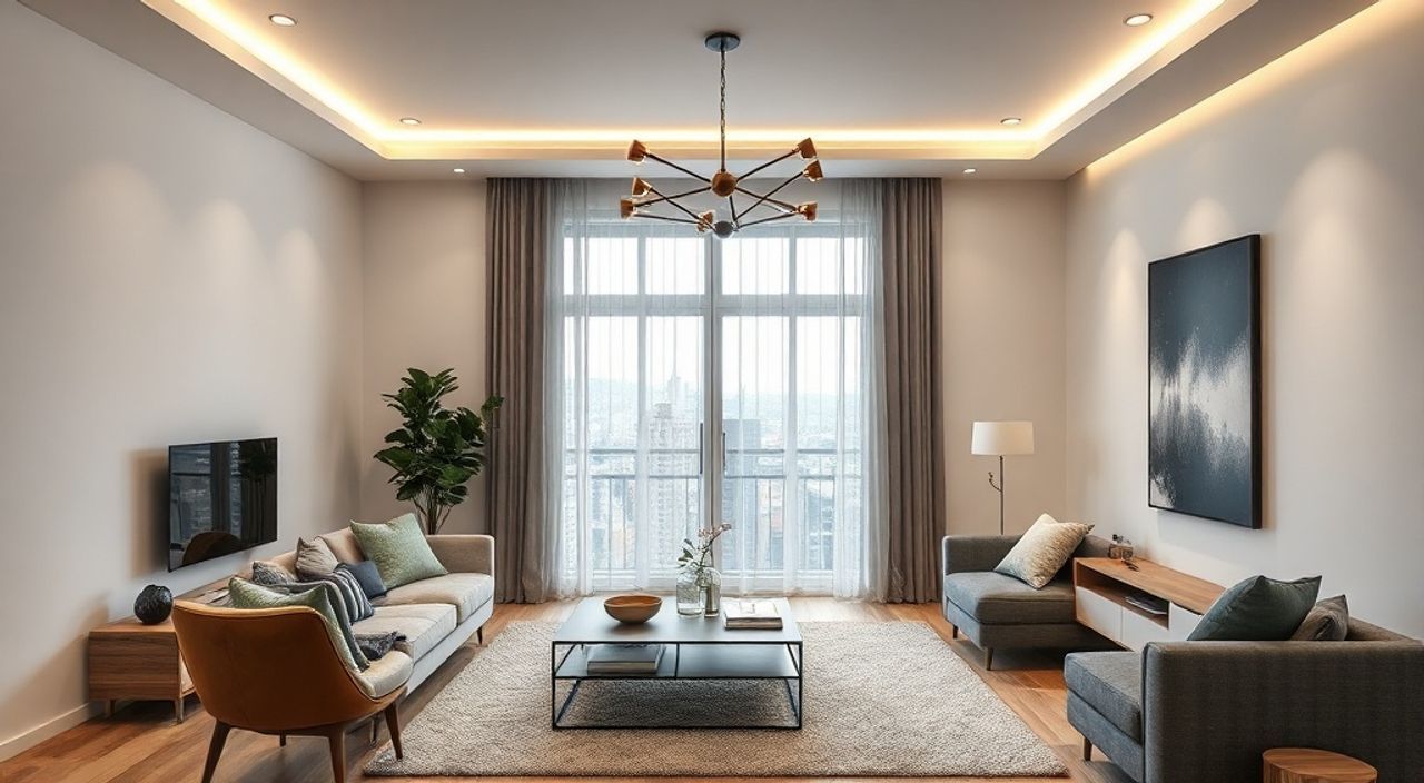 ТОП-5 идей LED‑подсветку в стиле корейский neomodern для гостиной 11 м²
