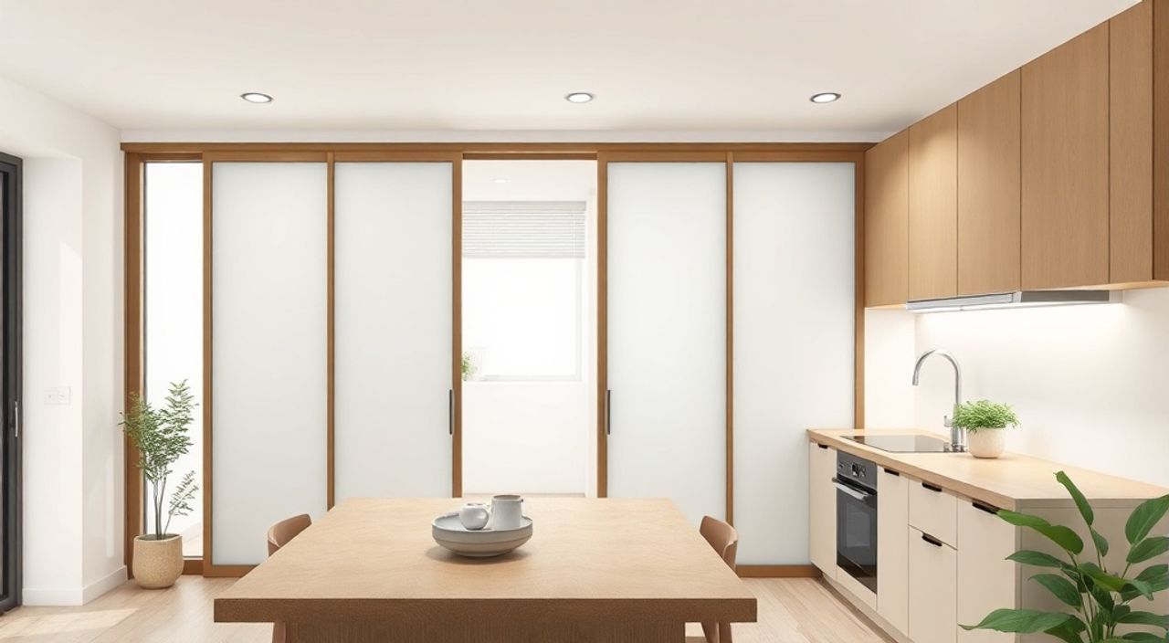 ТОП-5 идей раздвижные перегородки в стиле корейский neomodern для кухни 4,5 м²
