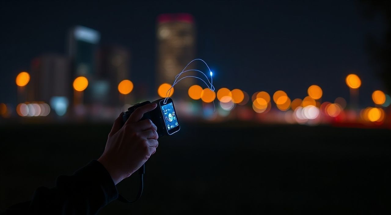 Тренды ночная съёмка 2025 — световая кисть