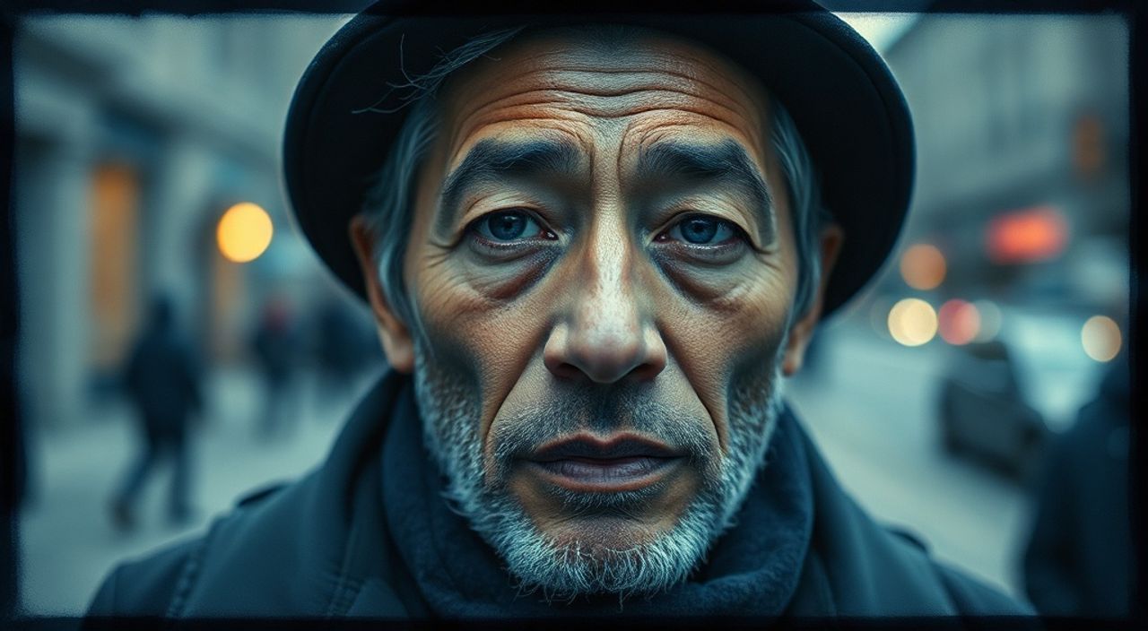 Цианотипия + davinci resolve для стрит‑портрета