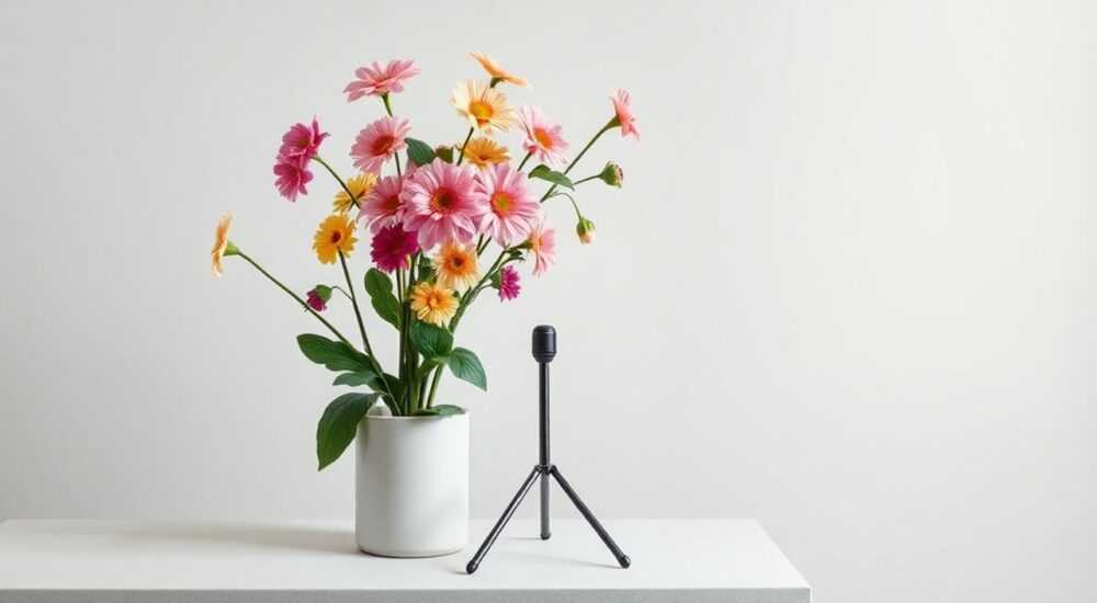 Узкая подставка для цветов