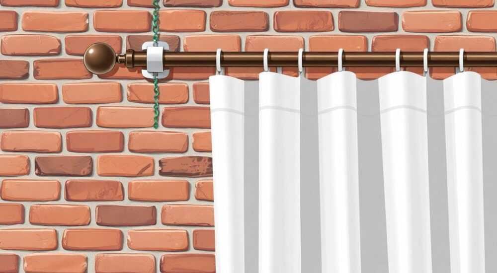 Как повесить карниз на кирпичную стену