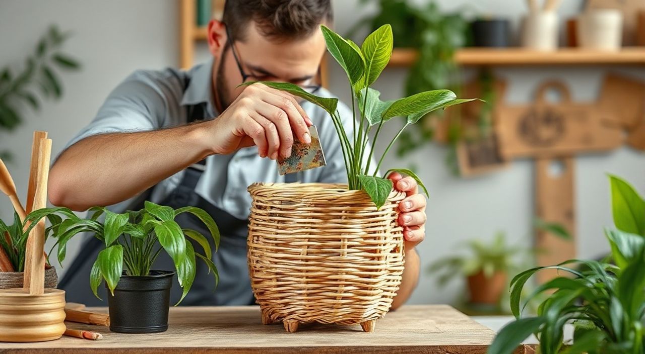 Как сделать кашпо из ротанга