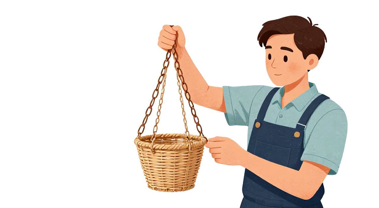 Как сплести цепочку из ротанга на кашпо