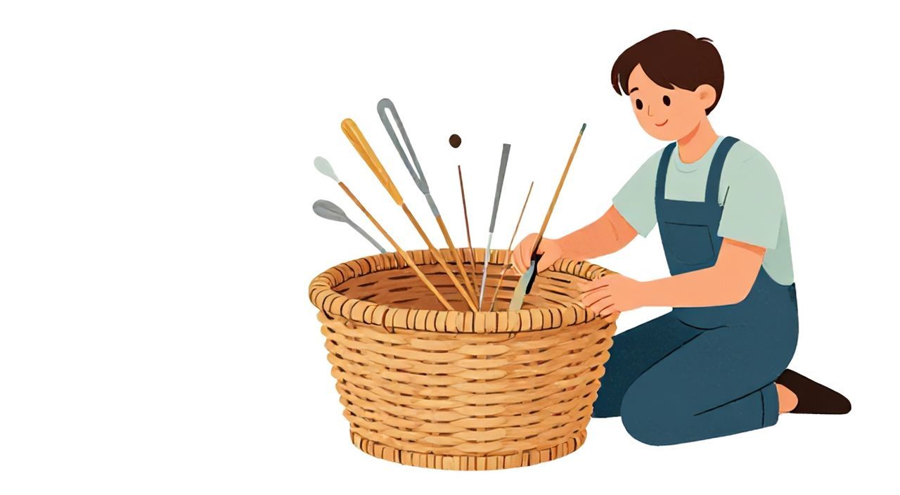Как закончить плетение кашпо из ротанга