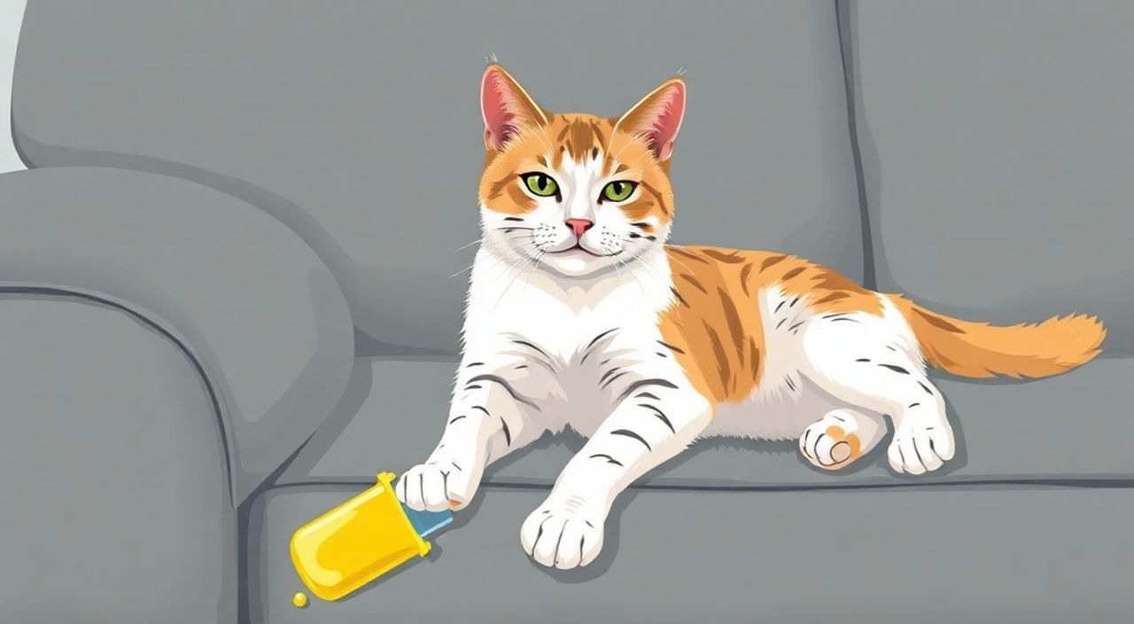 Кошка описала диван что делать