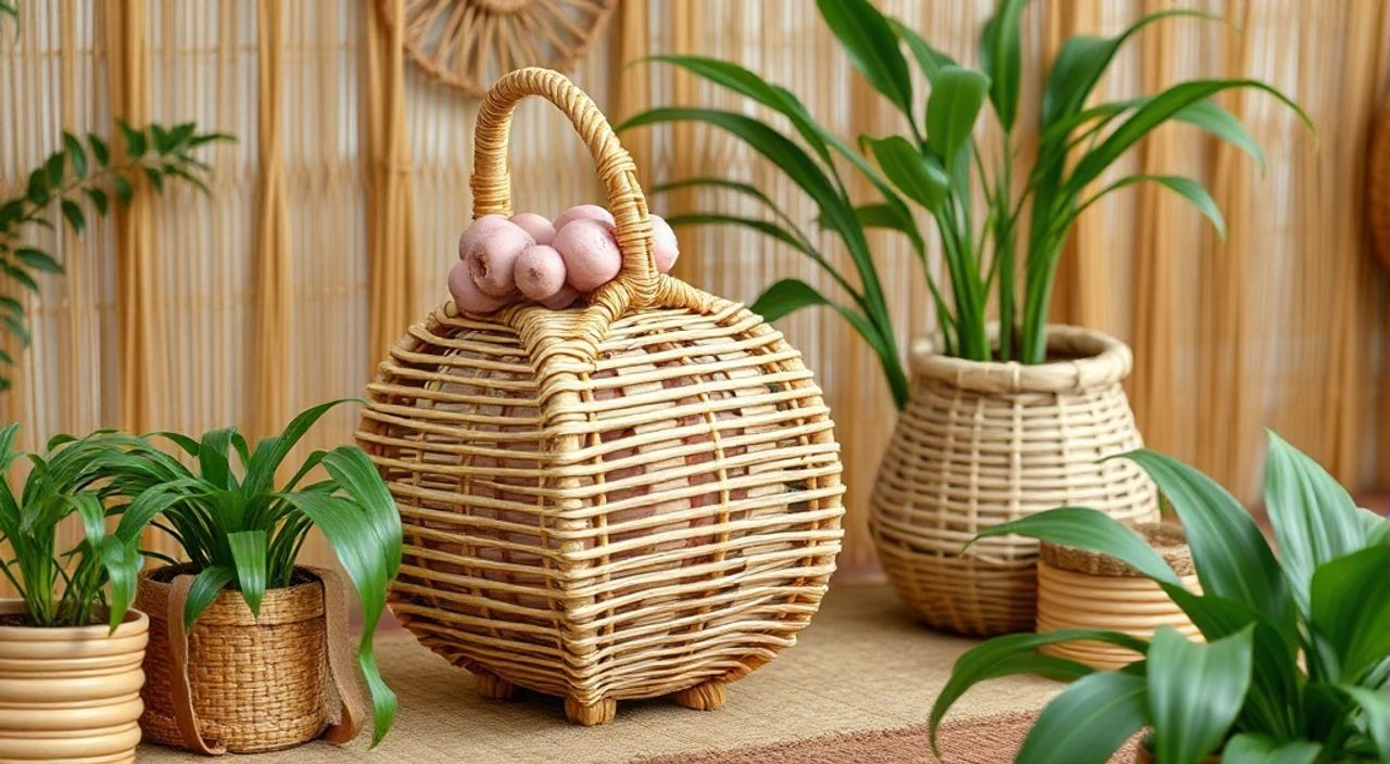 Сколько нужно ротанга для плетения кашпо