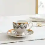 Пара кофейная, коллекция «Перья на золоте» Хохлома