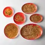 Тарелка закусочная, коллекция «Золотые перья на красном» Хохлома