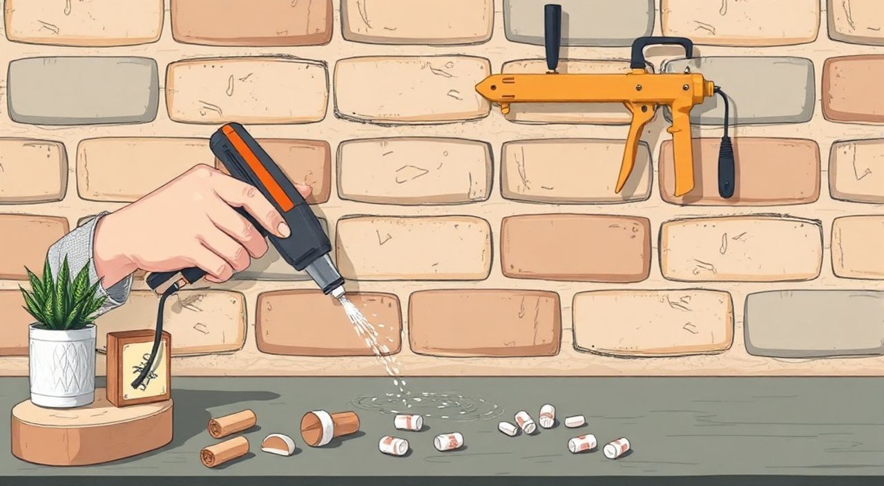 Как клеить декоративные кирпичики