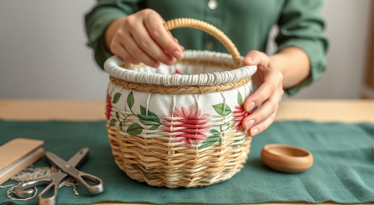 Как сделать декоративную корзину из ткани