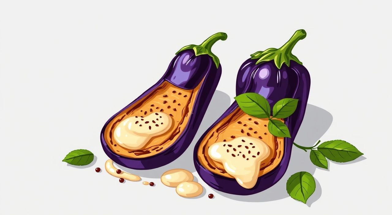 Баклажаны на дегустациях кунжутной пасты — тахини