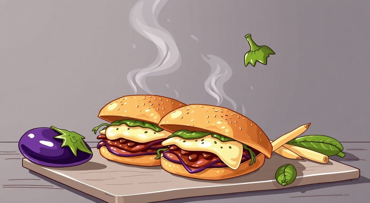 Баклажаны на дегустациях сэндвичей — мясо