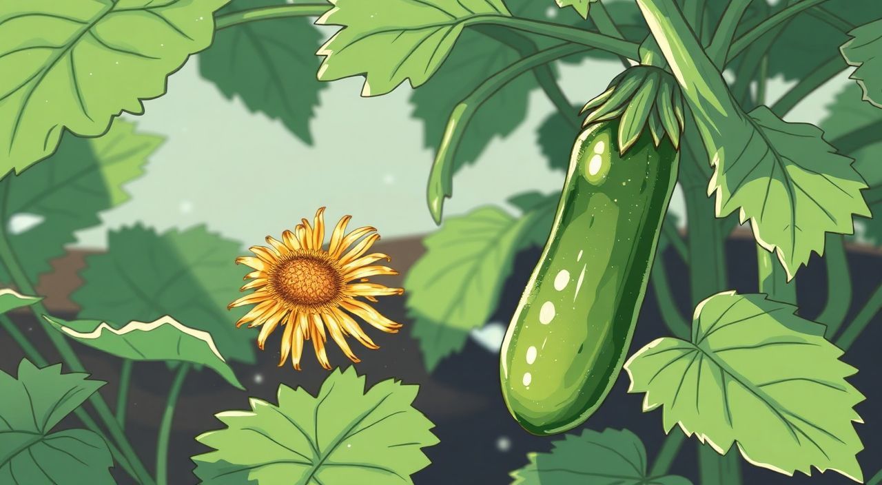 Кабачки и опыление при дефиците железа: светлые листья