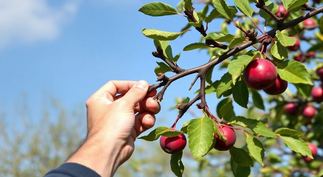 Как правильно обрезать конкурирующие ветви сливы?