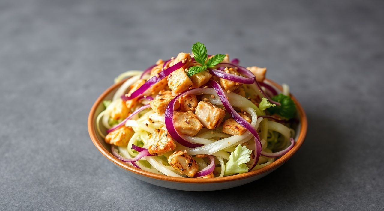 Салат из капусты с курицей и кунжутом: азиатский стиль