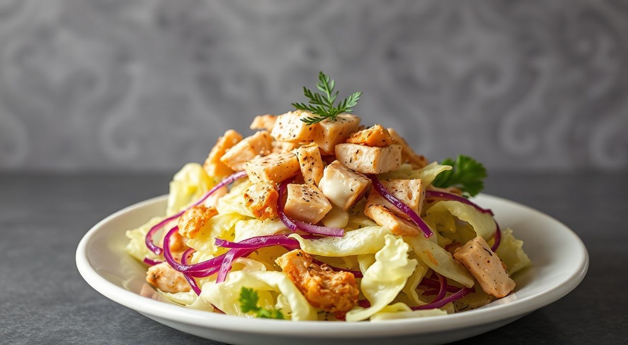 Салат из капусты с курицей и сыром: насыщение