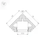 Профиль PDS45-T-2000 ANOD Black RAL9005 (Arlight, Алюминий) 020897