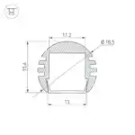 Профиль PDS-R-2000 ANOD (Arlight, Алюминий) 012093