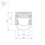Профиль PDS-REGULOR-2000 ANOD (Arlight, Алюминий) 013874