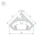 Профиль PDS45-GL-2000 ANOD (Arlight, Алюминий) 021647