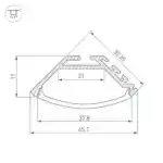 Профиль KLUS-P45-2000 ANOD (Arlight, Алюминий) 020898