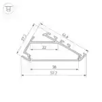 Профиль KLUS-P45.30-2000 ANOD (Arlight, Алюминий) 025469
